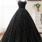 Black Spaghetti Strap Tulle Long Formal Dress