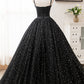 Black Spaghetti Strap Tulle Long Formal Dress