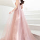 Pink Tulle Long Prom Dress, Beautiful A-Line Evening Dress