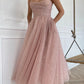 Pink Spaghetti Strap Tulle Short A-Line Prom Dress