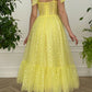 Cute Spaghetti Strap Tulle Short Prom Dress, Yellow A-Line Party Dress