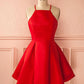 Charming A line red short prom dress, red homecoming dress
