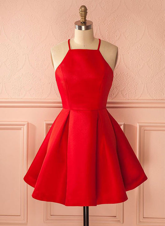 Charming A line red short prom dress, red homecoming dress