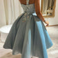 Cute Satin Short Prom Dress, One Shoulder Lace A-Line Party Dress