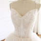 Champagne Spaghetti Strap Tulle Layers Long Prom Dress, Beautiful A-Line Princess Dress