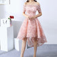 Pink high low prom dress, short evening dress, homecoming dress